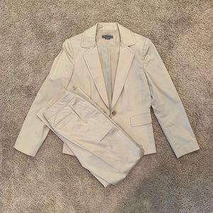 Ann Taylor Cream Pinstripe Suit